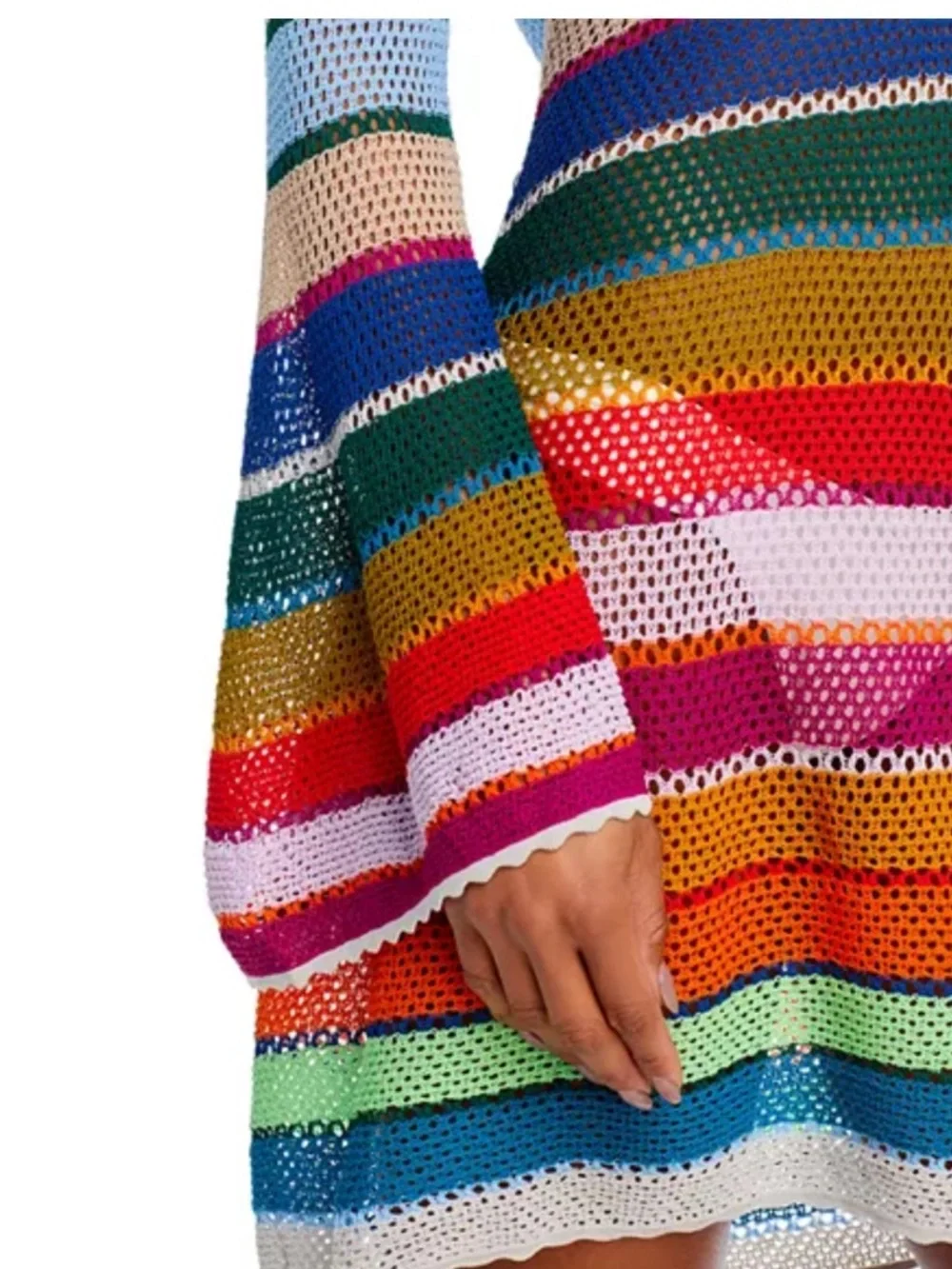 PQ Swim Crochet Stripe Tunic Swim Cover-Up - Exclusive XS/S NWT